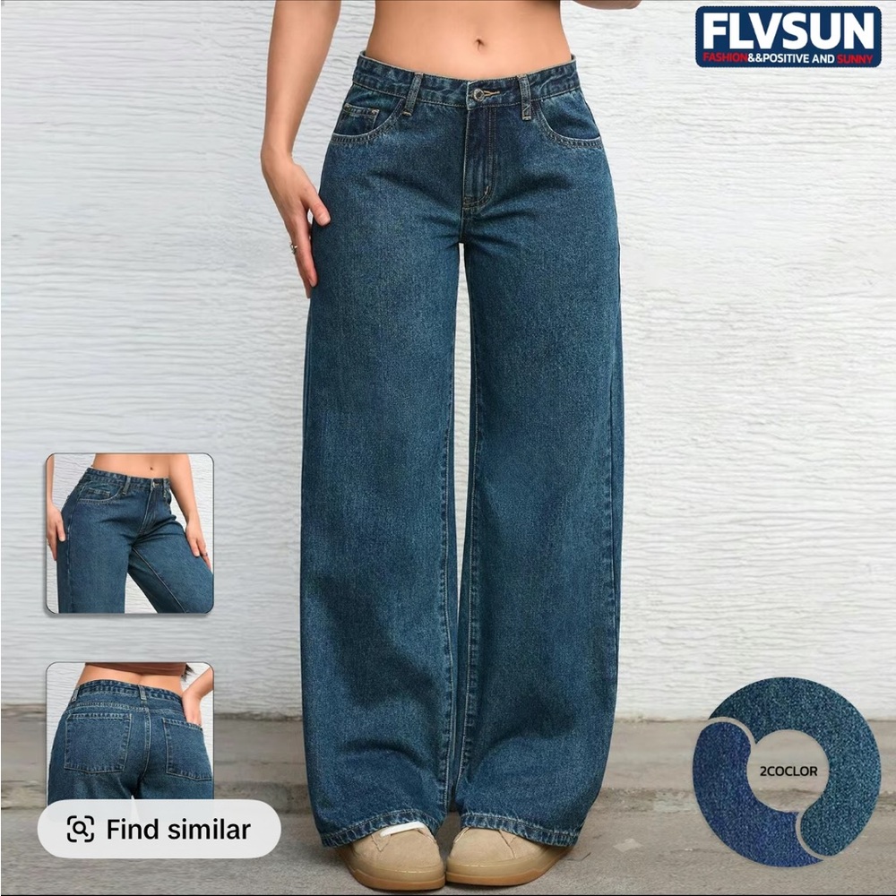 Women's Wide-Leg Jeans - Blue